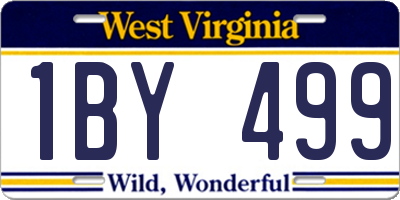 WV license plate 1BY499