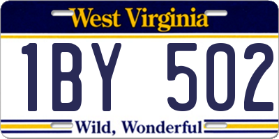 WV license plate 1BY502