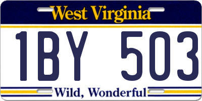 WV license plate 1BY503