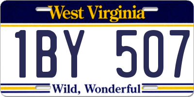 WV license plate 1BY507