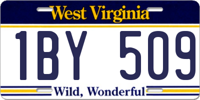 WV license plate 1BY509