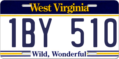 WV license plate 1BY510