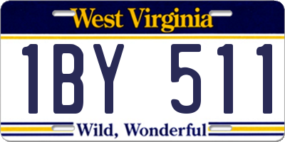 WV license plate 1BY511