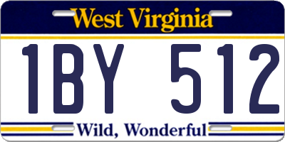 WV license plate 1BY512