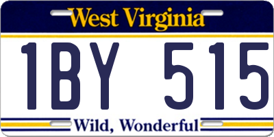 WV license plate 1BY515