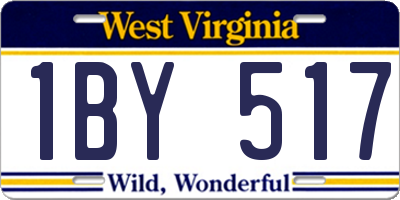 WV license plate 1BY517