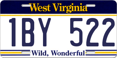 WV license plate 1BY522