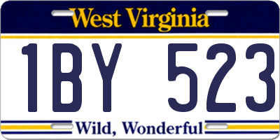 WV license plate 1BY523
