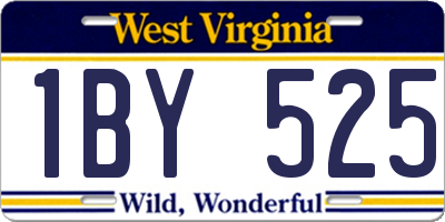 WV license plate 1BY525