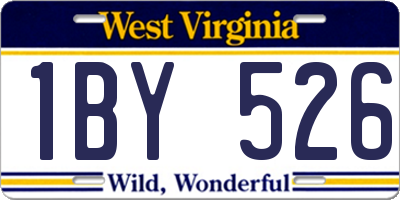 WV license plate 1BY526