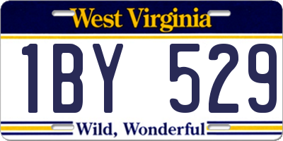 WV license plate 1BY529