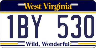 WV license plate 1BY530