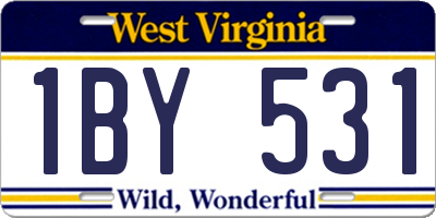 WV license plate 1BY531