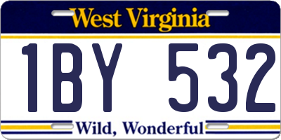 WV license plate 1BY532