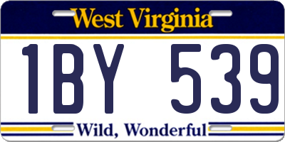 WV license plate 1BY539
