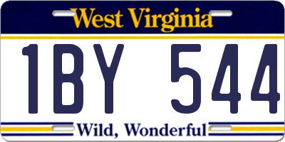 WV license plate 1BY544