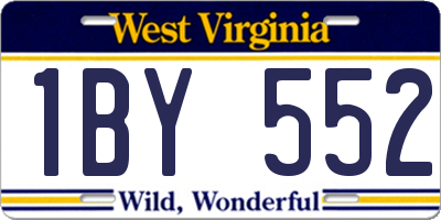 WV license plate 1BY552