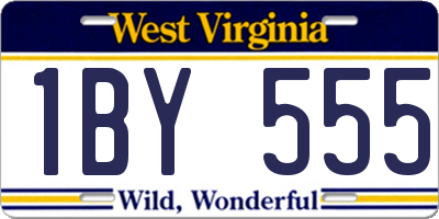 WV license plate 1BY555