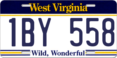 WV license plate 1BY558