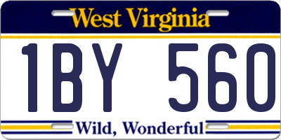 WV license plate 1BY560