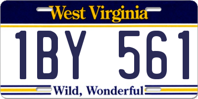 WV license plate 1BY561