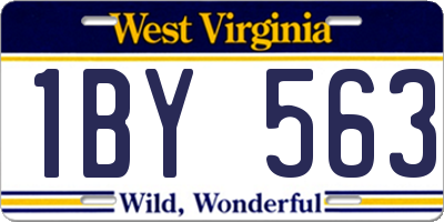 WV license plate 1BY563