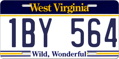 WV license plate 1BY564
