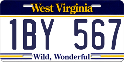 WV license plate 1BY567