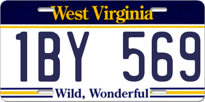 WV license plate 1BY569