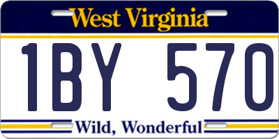WV license plate 1BY570