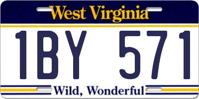WV license plate 1BY571