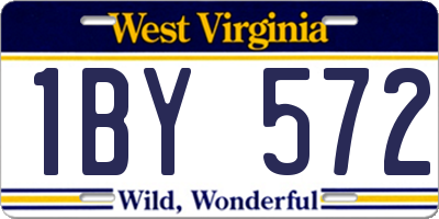WV license plate 1BY572