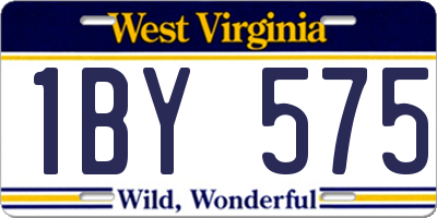 WV license plate 1BY575