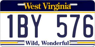 WV license plate 1BY576