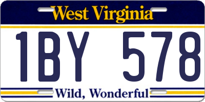 WV license plate 1BY578