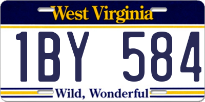 WV license plate 1BY584