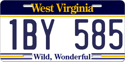 WV license plate 1BY585
