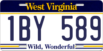 WV license plate 1BY589