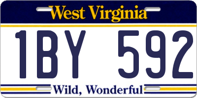 WV license plate 1BY592