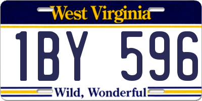 WV license plate 1BY596