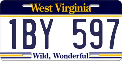 WV license plate 1BY597