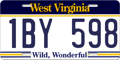 WV license plate 1BY598