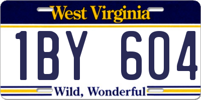 WV license plate 1BY604