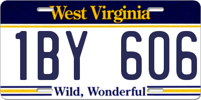 WV license plate 1BY606