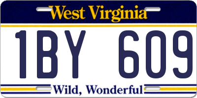 WV license plate 1BY609