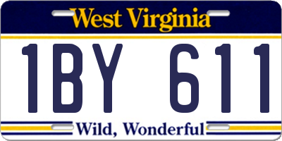 WV license plate 1BY611