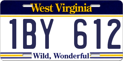 WV license plate 1BY612