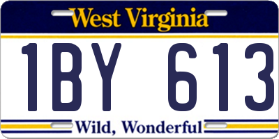 WV license plate 1BY613