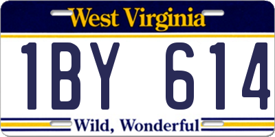 WV license plate 1BY614