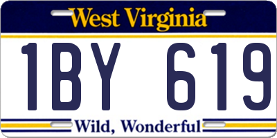 WV license plate 1BY619